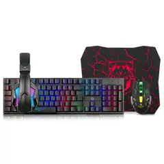 ENKORE - Kit Gamer Teclado, Mouse, Auricular y Pad Mouse Bravio4 G1000-4