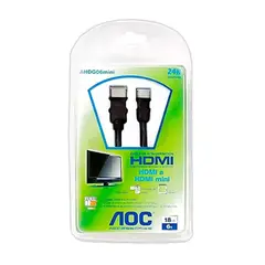 AOC - Cable HDMI a HDMI Mini 18M Negro