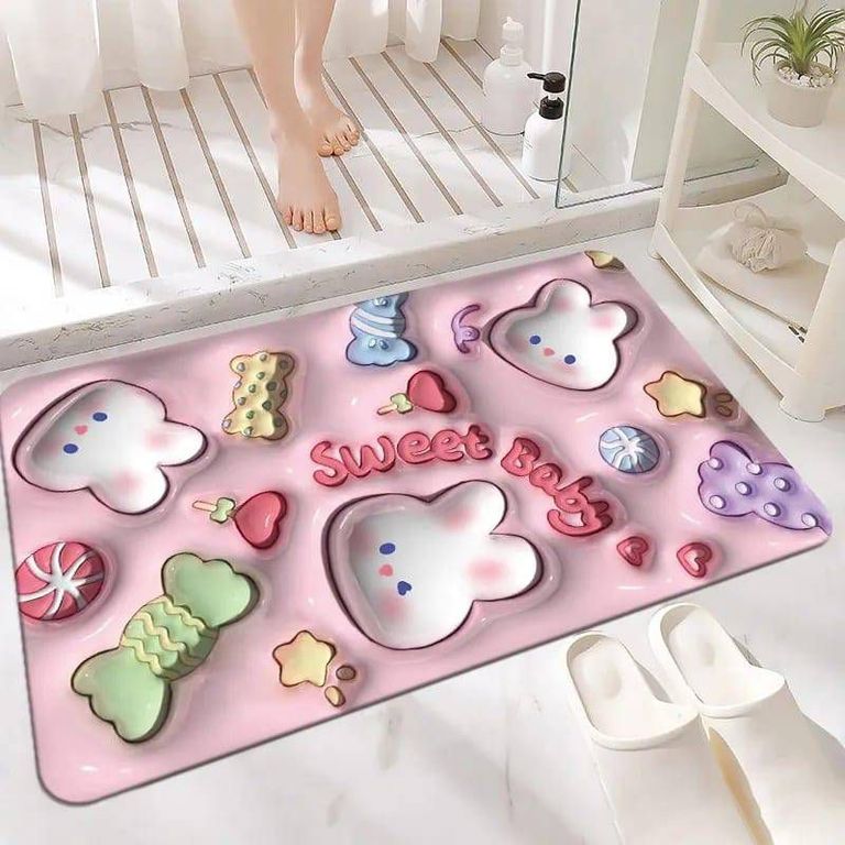 Alfombra De Baño Tapete Absorbente Diseño 3D