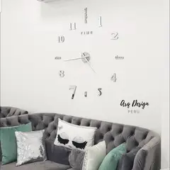 GENERICO - Reloj de Pared para Sala Moderno - Sofia Plateado