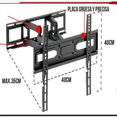 GENERICO - RACK TV PANTOGRAFO PLEGABLE DE 32 a 70" / NEGRO