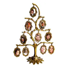 MFAP BRONCERIA Y ANTIGUEDADES - Árbol genealogico de 10 fotos en bronce fundido 25 cm - Ramos del pasado