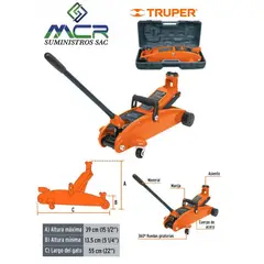 TRUPER - GATA TIPO LAGARTO 2.5 TONELADAS ELEVACION RAPIDA 14946