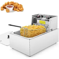 OEM - Freidora Electrica 55L 2500W de Acero Inoxidable y Cesta para Freir