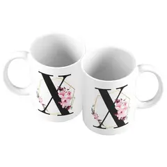 GENERICO - Taza Mug 11oz Iniciales Flores X