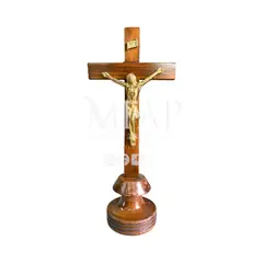 MFAP BRONCERIA Y ANTIGUEDADES - Crucifijo de madera y bronce 33 cm de alto