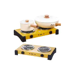 GENERICO - Estufa Cocina Eléctrica 2000Watts 2 Hornillas con Termostato Regulable