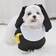 GENERICO - DISFRAZ MONJA IMPORTADO PARA MASCOTAS - TALLA S