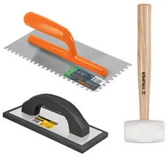 TRUPER - Martillo de goma plancha raspin fraguador COMBO