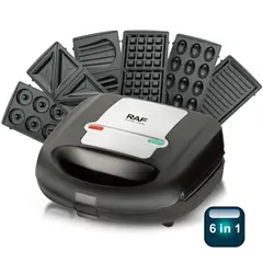 OEM - RAF 6 en 1 Máquina para Donas Sandwich Grill Waffles Donas
