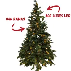 FLORIPA - Árbol de Navidad Verde de 1.80m con Luces y 846 ramas LED BPIN180LD