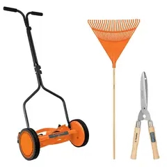 TRUPER - Podadora manual, mas Tijera de poda 50 cm y Escoba rastrillo