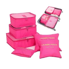 GENERICO - Set Organizadores de Maleta Bolsas Impermeable para Viaje 6PCS Rosado