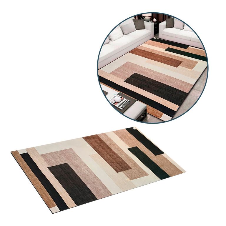 Alfombra Madera 160x230cm Sala Piso Cuartos