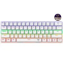 T-DAGGER - Teclado gamer Arena T-TGK321 Brown inglés US blanco rainbow