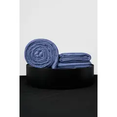 COBITEX HOME - Sábanas + Plumón Hipoalergénico + Funda Plumón 1.5 Plazas Azul Acero 100% Algodón