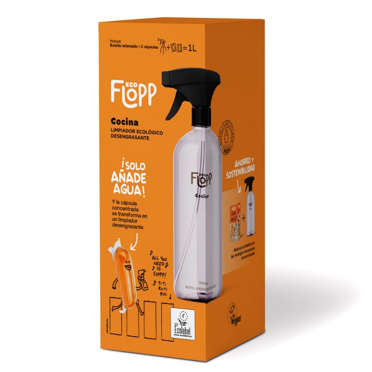 Kit Limpiador desengrasante de cocinas - Botella + 2 Cápsulas
