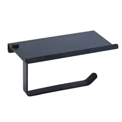 GREEN HOUSE - Portapapel higienico Negro con soporte multiuso sus 304