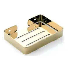 GREEN HOUSE - Jabonera rectangular de acero inoxidable 304 dorado brillante