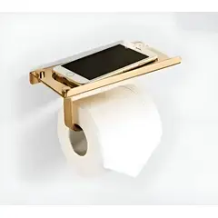 GREEN HOUSE - Portapapel higienico dorado brillante con soporte multiuso sus 304