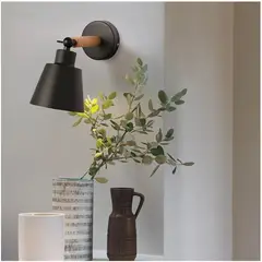 GENERICO - Lámpara de pared vintage brazo de madera