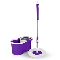 SASARU - Trapeador con Balde Escurridor Giratorio Morado