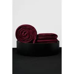 COBITEX HOME - Sábanas + Plumón Hipoalergénico + Funda Plumón King Guinda 100 Algodón