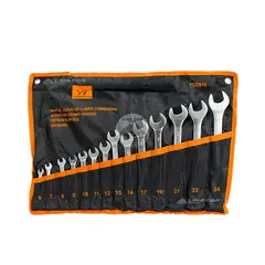 GENERICO - Juego 14 piezas enrollable Llave mixta 6-24mm Acero Satinado Ferrawyy