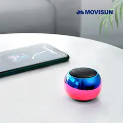 MOVISUN - Mini Parlante Bluetooth Movisun EGG NEO rojo con azul