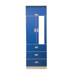 GENERICO - ROPERO 2 PUERTAS AZUL CON BLANCO