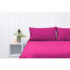 COBITEX HOME - Fundas De Almohada Lisas Fucsia Queen 100 Algodón