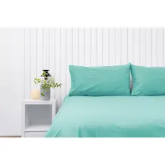 COBITEX HOME - Fundas De Almohada Lisas Turquesa 2 plazas 100% Algodón