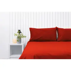 COBITEX HOME - Fundas De Almohada Lisas Rojo 1.5 plazas 100% Algodón