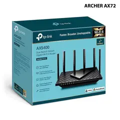 TP LINK - TP-LINK ROUTER AX5400, 6 ANTENAS, 4 PUERTOS GB (ARCHER AX72)