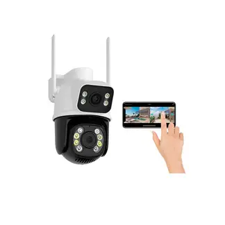 GENERICO - Cámara IP A28B Wifi Ptz Doble Lente 360 Exterior Sirenas Alarma
