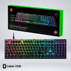 RAZER - TECLADO GAMER DEATHSTALKER V2 RGB ULTRAFINO SWITCH OPTICOS RED