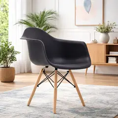 MOBELART - Silla Diseño Eames con brazos Negro möbelArt