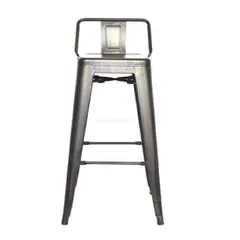 MOBELART - Banco para Bar Cloe con espaldar Negro möbelArt