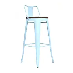 MOBELART - Banco para Bar Cloe con asiento madera Turquesa möbelArt