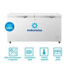 INDURAMA - Congeladora Defrost 420L CI-420BL Blanco