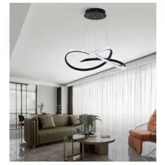 GENERICO - Lámpara colgante infinito negro con brillantes 3 luces incluye control