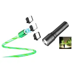GENERICO - Cable Cargador Led Magnético 3 en 1+Linterna LED mini recargable