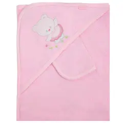 GENERICO - Toalla baño bebé - Osita Vestido - Rosado