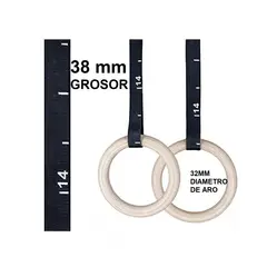 GENERICO - Anillas de Madera Aros Olímpicos Enumerado Gimnasia Crossfit