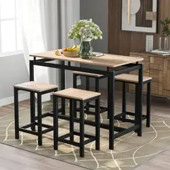 VENTITAS HOME - Mesa Bar + 4 Sillas Thalia Rovere