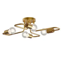 HOME NEAT - Lámpara de techo Retro Industrial 4 luces Cobre 72CM