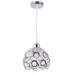 HOME NEAT - Lámpara Colgante de Cristal Forma Circular Cromo