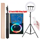 OEM - Aro Luz Led Touch 56 CM RGB + Trípode + Control Remoto