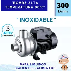 LEO - BOMBA INOXIDABLE DE 1 HP 300L/min PARA LECHE, CERVEZA Y MAS.