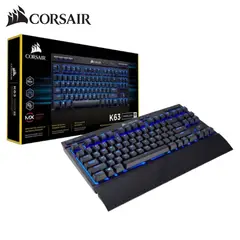 CORSAIR - Teclado Gamer K63 mecánico Ingles Multimedia USB
